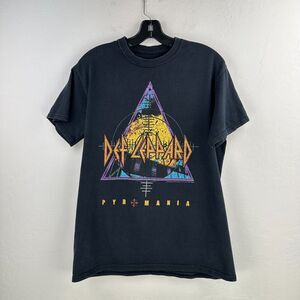 Def Leppard Icons Band T-shirt‎ Mens S Black Yellow Pyromania Tee Music Lover